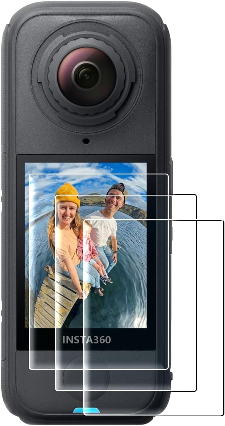 AMAZEAR Screen Protector for Insta360 X4 Air Accessories (3 Pack), Insta 360 X4 Air Tempered Glass LCD Display Film Screen Protective Cover, Ultra HD, 9H Hardness, Scratch Resistant - Image 1